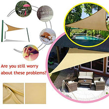 Tenda parasole triangolare, beige su entrambi i lati, parasole a baldacchino, blocco UV per patio giardino, esterno Backyard, (da 2 a 5 m)