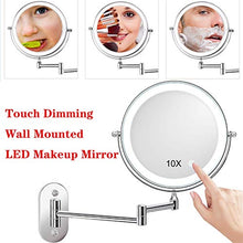 JSJJAUJ Specchio per Il Trucco 10x Montaggio a Parete ingranditore Specchio Trucco 2-Face Touch Dimellente LED LED Vanity Specchio Specchio cosmetico Grossissant Miroir Mural