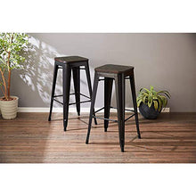 JEOBEST 4*Sgabello da Bar Stile Industriale,Sgabello Alto in Metallo Vintage,per Bar/Casa