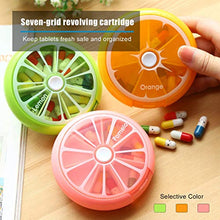 EmNarsissus Portapillole Portatile di Forma Rotonda Piccola Scatola per Pillole Portatile per 7 Giorni da Viaggio settimanale con Custodia per Tablet