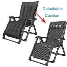 SHUAIIJUAN Sedia per il tempo libero domestico Sdraio da spiaggia Poltrone da giardino Outdoor Patio pieghevole reclinabile s con cuscino nero for Outdoor, campeggio, spiaggia, Deck Max.200kg