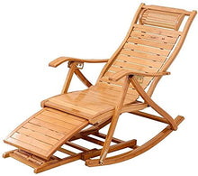 JFFFFWI Sedia Pieghevole Sedie reclinabili da Giardino ， Lettini Prendisole Regolabili per Esterni Sedia a Dondolo Pieghevole Sedia a Sdraio in bambù per Patio o Spiaggia Spiaggia, Balcone, Parco o