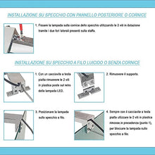 Inbagno Specchio bagno con luce Led 60x90 cm, installazione reversibile, lampada 30 cm a risparmio INCLUSA (Luce Naturale)
