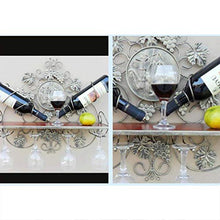 Cremagliera Del Vino Semplice e Creativa Arte in Ferro Bar in Stile Retrò Decorazione Semplice e Creativa Cafe Appeso a Parete Vino Cremagliera Del Vino Semplice e Creativa, PZW, B