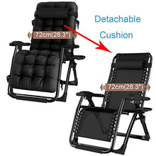 AI LI WEI SHUAIIJUAN Sedia per Il Tempo Libero Domestico Folding Prato Lounge Sedie da Giardino Sedia Sdraio reclinabili con Supporto Cup e Cuscino Patio Bar a Bordo Camping Spiaggia Max.150kg - Nero