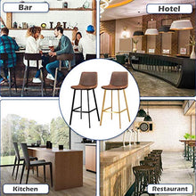 GAXQFEI Chaise Black Counter Height Bar Stools with Back, Pu Leather Bar Counter Stools Modern Pub Kitchen High Dining Chairs,With Gold Metal Base Dining Room Furniture - 350 Lbs Capacity,Marrone,alt