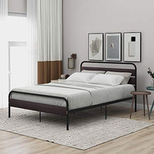 WGYDREAM Letto Struttura Letto Singolo con Testiera in Legno Base per Rete Solida in Metallo Nero per Ampio Spazio di Archiviazione per Adulti, 140 X 200 Cm
