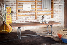 Panca in Teak Antico Tonnel - Legno Massiccio, Legno Antico, Prodotto atipico, Materiali nobili, Legno di Teak | Fascino Antico in Teak e Puro Spirito Industriale - Marrone Noce (L170 x H43 x P50 cm)