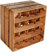 Kistenkolli Altes Land Wine Rack 16ER Bianco/Naturale/Fiammato Dimensioni 40 x 40 x 27 cm Mensola Mensola portabottiglie Vino Scatola di Mela Scatola di Vino - Vino Rack 16ER Fiammato, 40 x 40 x 27 cm