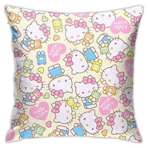 Nxnx Hello Kitty - Federa decorativa per cuscino da divano, 45,5 x 45,5 cm, a forma quadrata