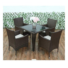 HLZY Tavolo in Vimini in Rattan mobili in Patio e Set s Patio Mobili da Giardino Tavolo e sedie Set Vetro Top Tavolino Tavolino Patio Set Tavolino da caffè Conversazione Patio Outdoor