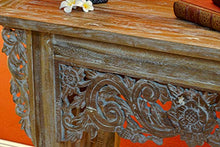 Jambi - Cassettiera in legno di teak massiccio, 120 cm, con intaglio