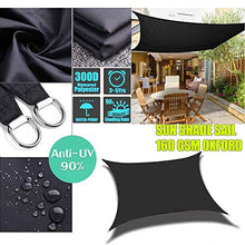 CH-GTJ Vela Ombreggiante Rettangolo, Protezione UV 95%, Tenda A Vela per Patio, Giardino, Pergola, Backyard, Outdoor Facility & Activities,Nero,2X1.8m