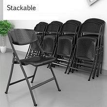 GZLL Sedia impilabile, Sedia Pieghevole, Sedia da Ufficio, Telaio per Tubi in Acciaio, Schienale Cavo ABS e Sedile, Poltrona da Campeggio in plastica (Colore : Nero)