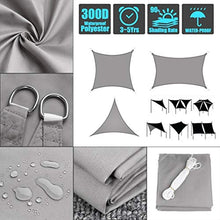 Xingkee Tenda A Vela Impermeabile Rettangolare 2 x 5m, Parasole E Protezione Raggi UV, per Esterni, Cortile, Giardino Grigio