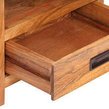 Wakects Comodino con 1 cassetto, design industriale, 40 x 30 x 60 cm, in legno di acacia massiccio, finitura in palissandro