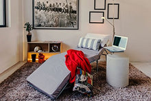 Ponti Divani - Cube - Pouf Letto Singolo con Materasso h 10cm di Ottima qualità e Rete Italiana Ecopelle Bianca