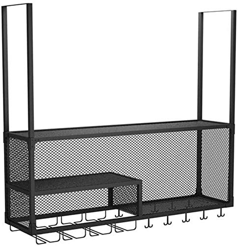 UYZ Appendiabiti da Bar, portabicchieri Capovolto, portabicchieri sospeso, portabottiglie in Ferro battuto, armadietto pensile Ristorante, Mobile pensile Domestico (Dimensioni: 80 * 30 cm)