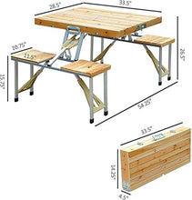 CASTOR Tavolo da Picnic all'aperto Tavolo Pieghevole Pranzo in Legno Picnic Set Set Set Set Pieghevole Junior Outdoor BBQ Party Table