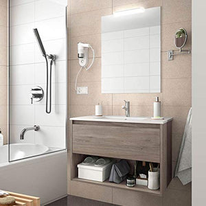 Yellowshop. - Mobile Bagno sospeso 100 Cm Legno cassetto vano lavabo specchiera LED MOD. Noja (Rovere Eternity)