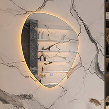 Full-length mirror Specchio da Bagno a Forma di Goccia d'Acqua Intelligente Specchio Irregolare Luminoso Specchio Senza Cornice con Specchio da Bagno Touch Screen con Lampada da Parete