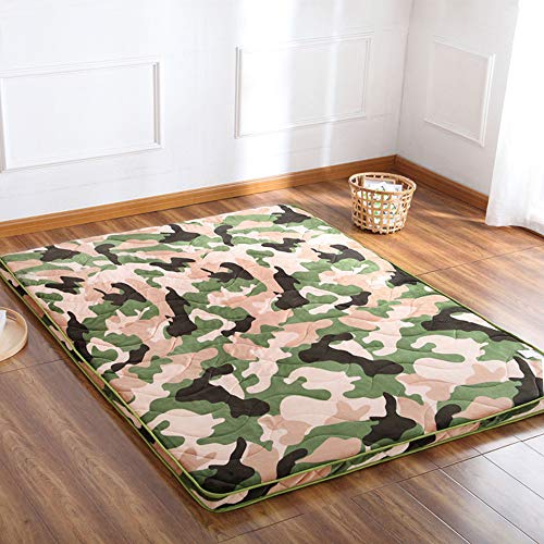 Z&HA Giapponese Piano Materasso, Materasso futon, Addensare Tatami Sleeping Pad Pieghevoli Rotolo su Materasso Ragazze dei Ragazzi Dormitorio Materasso Pad, Camuffamento,150x200cm