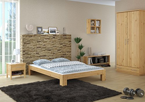 Erst-Holz Elegante Futon Matrimoniale 140x200 in Pino Laccato con doghe rigide 60.67-14