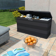 mewmewcat Baule Moderno da Giardino/Patio, Baule da Giardino Nero 117x45x56 cm