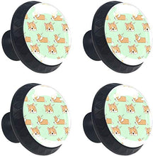 Corgi Dog Pomelli per Porta Set di 4 Pomelli per Mobili Manopole per Cassetti Cucina Armadio Vetro