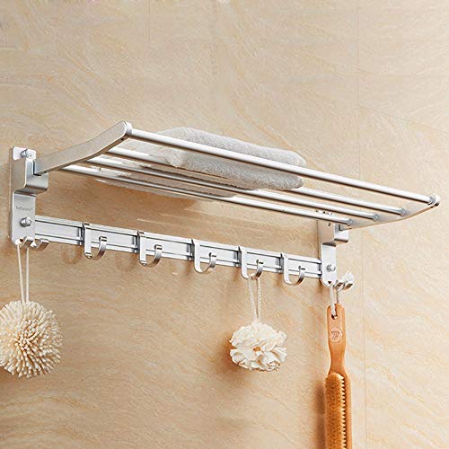 MBYW Portasciugamani Moderno Minimalista Portasciugamani Elegante per Il Bagno di Moda Portasciugamani Spazio Alluminio Bagno WC Pieghevole Doppio portasciugamani Hardware Pendente Appeso a Parete