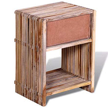 Xingshuoonline Comodino con cassetto in Legno di Teak Riciclato comodini con Un cassetto E Un Ripiano