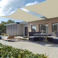 SONGMICS 3 x 3 m Tenda Parasole Vela Ombreggiante in HDPE Protezione Solare Protezione dai Raggi UV Respirante Permeabile Utilizzabile per Giardino Balcone Terrazza Panna e Giallo GSS33IV