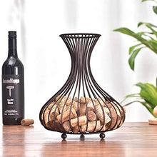 Wifehelper Botte di Bottiglia di Vino Tappo di Sughero Portaoggetti Porta cestello Contenitore di Ferro Sughero Contenitore Portabottiglie da Tavolo