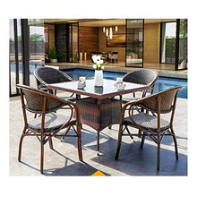 Tavolo in vimini in rattan mobili in patio e set sedia, Patio Arredamento Mobili Conservatorio Set da tavolo Set di mobili per la famiglia Mobili da giardino Tavolino da caffè all'aperto Conversazione