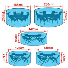 Coperture per mobili da esterno per mobili per esterni, custodia da tavolo da giardino rotondo impermeabile da 200D, custodia per sedie a sedia, resistente all'aperto anti-UV,142x68cm