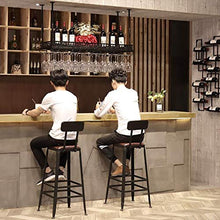 FAFZ Portavini Portabottiglie da Appendere, Portabicchieri da Vino, Altezza E Spaziatura Regolabili, Portabottiglie da Soffitto， Portabottiglie da Vino per Ristorante E Bar (Size : 80cm)