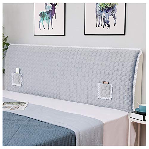 Copritestata per Letto Matrimoniale Elastica all-Inclusive Antipolvere Protezione Copri Testata Letto AntiGraffio Cuscino Cover Lavabile Home Decor (Color : Gray, Size : 2.2m)