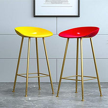 LLT Gambe pratici Sgabello da bar Sgabelli metallo dorato, Sedie Sgabelli con poggiapiedi, sedie moderne Kitchen Cafe Bar Stool, sgabello contatore ad alta,Rosso,75 cm (29.5in)