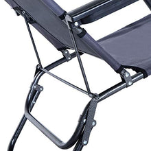 Outsunny Lettino Sdraio Pieghevole da Giardino, Mare, Spiaggia, Piscina, Chaise Longue Richiudibile con Braccioli, Grigio
