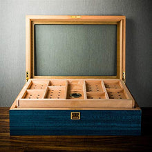 HCKZ Bene Humidor, Cigar Box, Lago di Blue Water, a più Strati di vano, di Grande capacità See-Through Cedro Cigar Humidor .Fascia Alta (Size : Lake Blue)