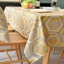 WSJIABIN Tovaglia per Decorazioni per la casa Tavolo da Pranzo Europeo Soggiorno tavolino Tessuto Giallo Tessuto Geometrico Copertura tovaglia Impermeabile tovaglia
