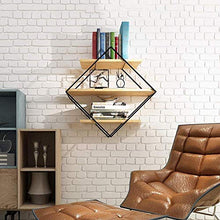 RCLD Una partizione Multipla Purchaseshlr-Mensola Livello Geometrica Diamante Display Stand Deco Domestico Delicato Struttura di Superficie Naturale Dimensioni Diagramma di Legno Solido di Ferro
