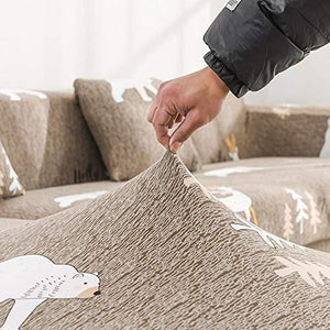 Copridivano elastico fodera per divano decorativa Slipcovers Decorativo Copri Divano Proteggi Divano Tessuto di seta del latte di festa dell'amicizia di alci e orsi - Arredi Casa