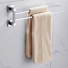 Barra porta asciugamani girevole a 2 ripiani in acciaio inox per il bagno, porta asciugamani da parete con viti di fissaggio per vasca da cucina (2 ripiani)