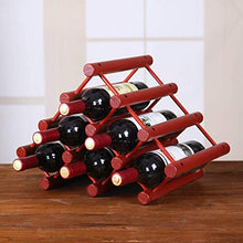 LHQ-HQ Banco di Figura del Triangolo di Legno di bambù Wine Rack - Free Standing Elegante e Moderno, Bottiglia di Table Top Wine Bagagli Slot for 6 Bottiglie.