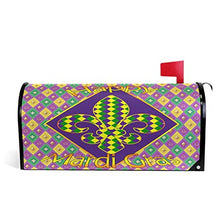 Happy Mardi Gras Zigzag Fleur De Lis Colorato Casella delle Poste Copre Magnetiche Giardino Cantiere Decorazione Casa Dimensioni Standard 53,3 cm x 45,7 cm
