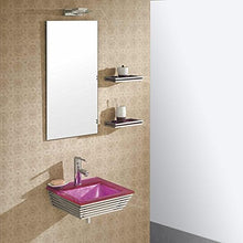 Wikao Lavabo sospeso vetro rosa e cromo Bubble – Rosa