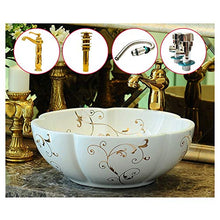 lilili Lavabo da Appoggio Lavandino del Bacino del Controsoffitto for Bagno in Porcellana Bacino Artistico for Lavabo (Color : One Set)