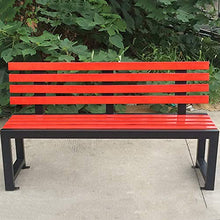 Panca da giardino terrazza Sedia da portico, Struttura in acciaio e panchina in legno massello anticorrosivo, Resistenza agli agenti atmosferici all'aperto Panca schienale, Può ospitare 2-3 persone