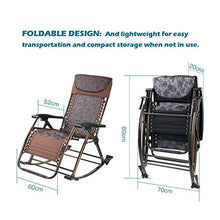 HaoLi Sedia a Dondolo da Giardino Black Sun Lounger per Persone Pesanti - Sedia reclinabile Pieghevole con Cuscino per Sedia da Esterno per Esterno con Patio, Supporto 200 kg